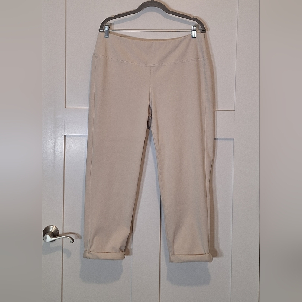 J. Jill Wearever Collection Cropped Pull On Stretch Pants Oatmeal Color Size XLP